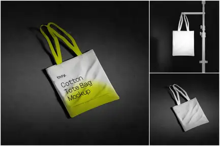 Realistic Canvas Tote Bag Mockups
