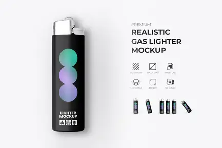 Realistic Gas Lighter Mockup