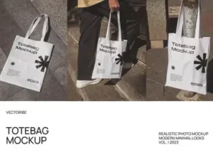 cover image realistic totebag mockup pack