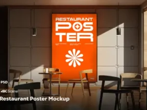 cover image restaurant poster mockup