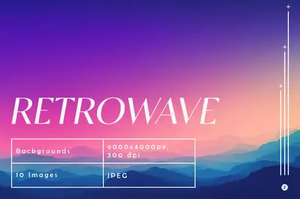 Adobe Photoshop Backgrounds Photo Overlay Bundle - 102 Overlays 3 cover image retrowave gradient backgrounds