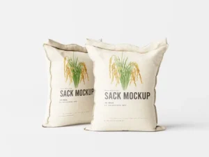 cover image rice or food sack mockup