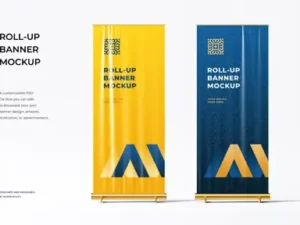 cover image roll up banner mockup