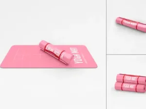 cover image rolled yoga mats psd mockups collection