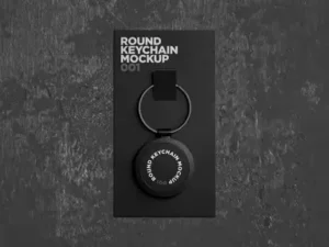 cover image round keychain mockup 001
