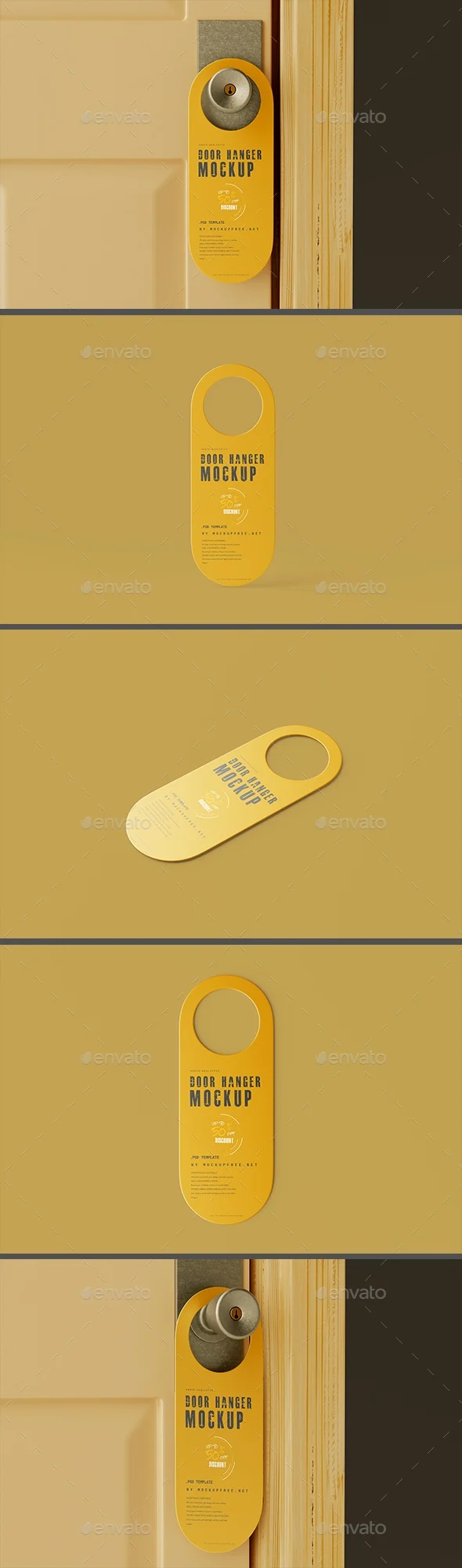 Rounded Door Hanger Mockup
