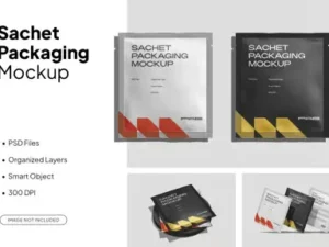 cover image sachet packaging mockup set