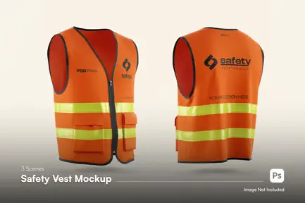 Safety Construction Vest Mockup