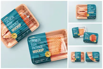 Salmon Fish Package Mockup Set