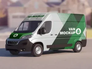 cover image scene with panel van mockup