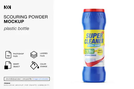 Scouring Powder Bottle Mockup