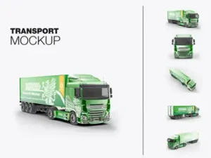 cover image set heavy truck mockup