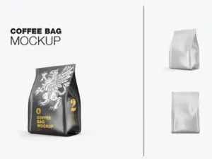 cover image set matte plastic paper coffee bag mockup