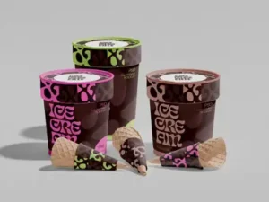 cover image set of ice cream mockup