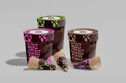 Set of Ice Cream Mockup