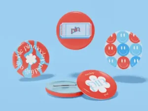 cover image set of pin button mockup