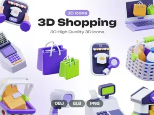 cover image shopping 3d icons