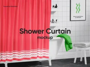 cover image shower curtain mockup