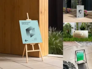 cover image signboard advertising mockups