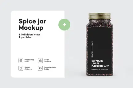 Spice Jar With Black Pepper Mockup