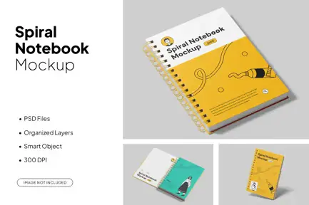 Spiral Hardcover Notebook Mockup