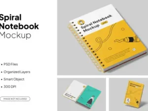 cover image spiral hardcover notebook mockup