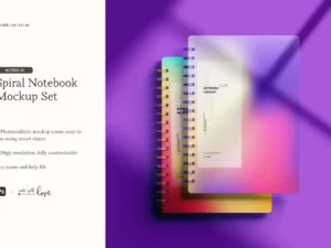 cover image spiral notebook mockup set