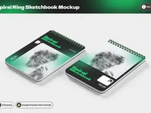 cover image spiral ring sketchbook mockup