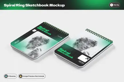 Spiral Ring Sketchbook Mockup