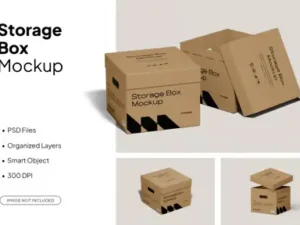 cover image square box packaging mockup with lid