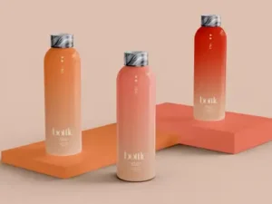 cover image stainless steel bottles mockup