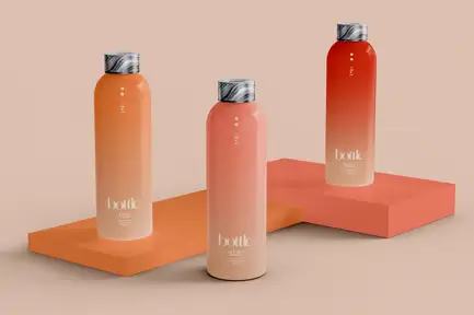 Stainless Steel Bottles Mockup
