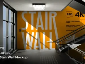 cover image stair wall mockup