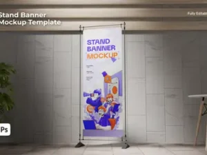 cover image stand banner mockup