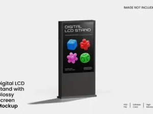 cover image stand digital lcd screen mockup