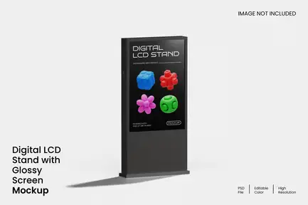 Stand Digital LCD Screen Mockup