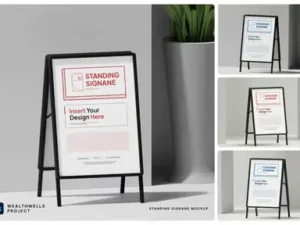 cover image standing signage mockup