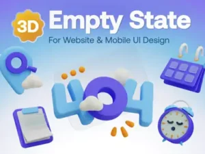 cover image stately empty states 3d icon set
