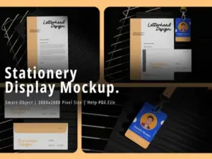 cover image stationery display mockup