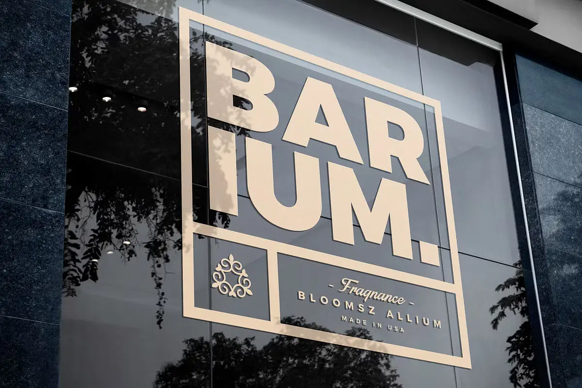 Sticker Logo on Glass Window Mockup