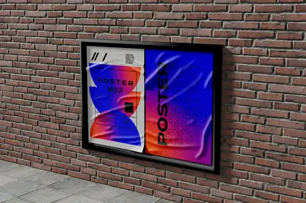 Street Glued Posters Mockup