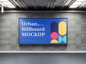 cover image subway billboard advertisement scene mockup