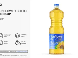 cover image sunflower oil bottle mockup