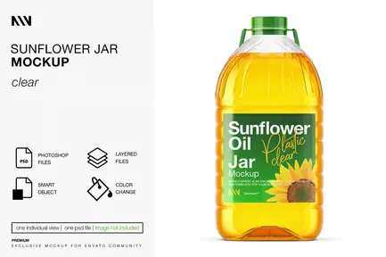 Sunflower Oil Jar Mockup
