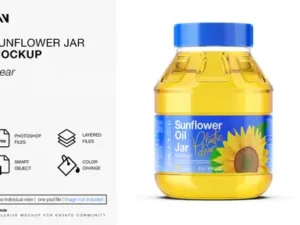 cover image sunflower oil jar mockup