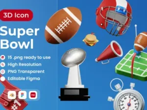 cover image super bowl 3d illustration