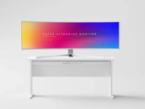 cover image super ultrawide monitor mockup