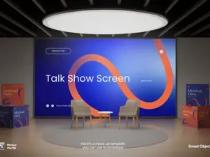 cover image talk show screen mockup