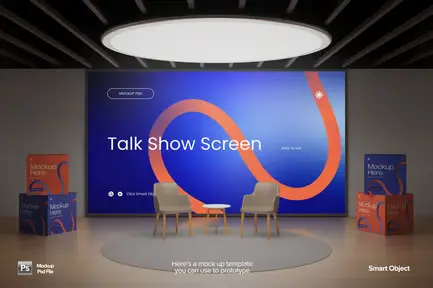Adobe Photoshop Brushes and Palettes Bundle - 4 Packs 3 cover image talk show screen mockup
