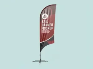 cover image tall flying banner mockup